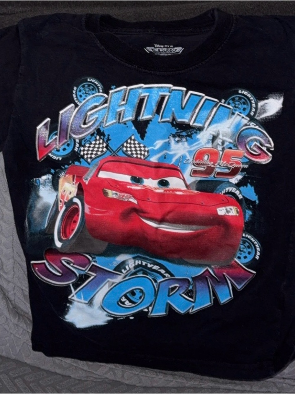Vintage Disney Pixar Cars Lightning McQueen T-Shirt Boys Medium (5/6)